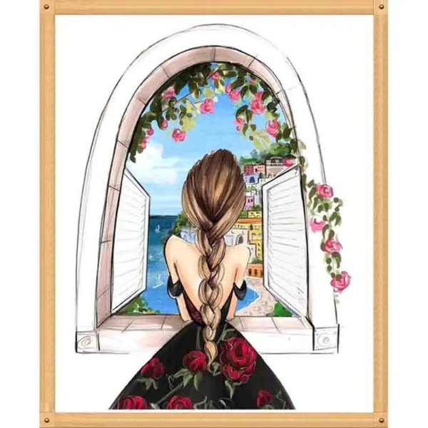 Девушек со спины нарисованные