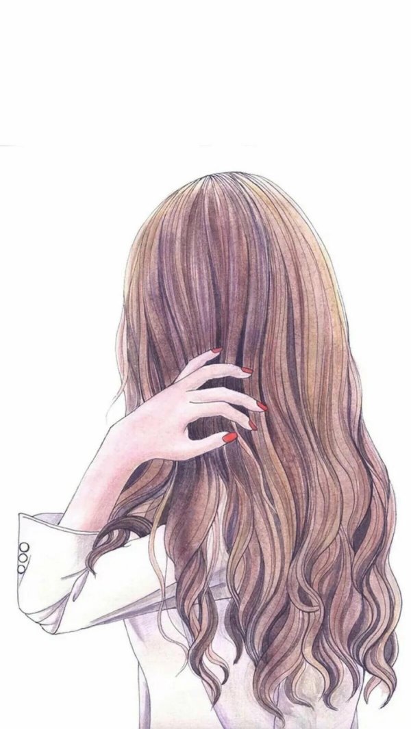 Девушек со спины нарисованные