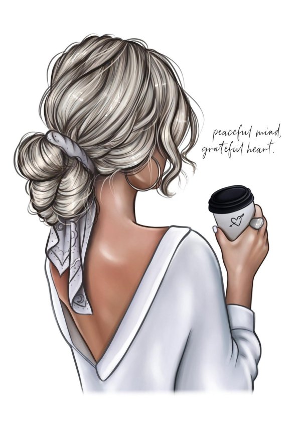 Девушек со спины нарисованные