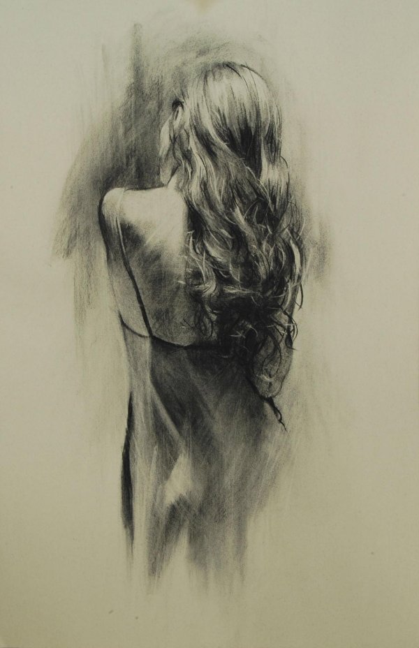 Девушек со спины нарисованные