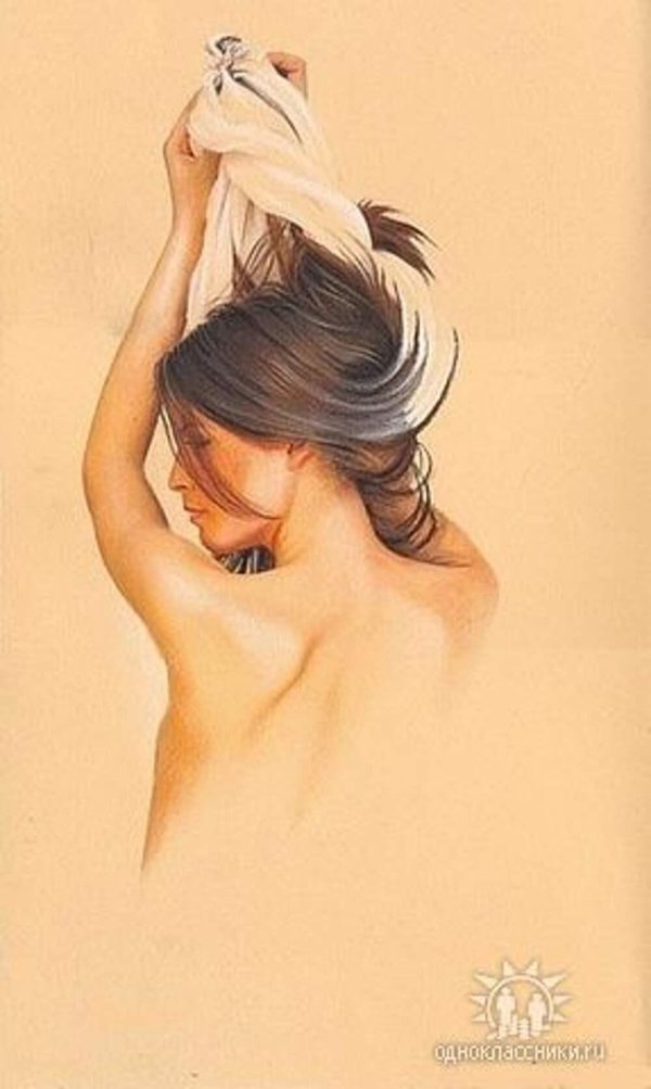 Девушек со спины нарисованные