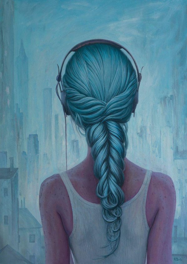 Девушек со спины нарисованные