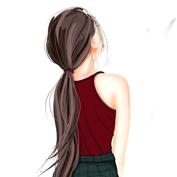Девушек со спины нарисованные