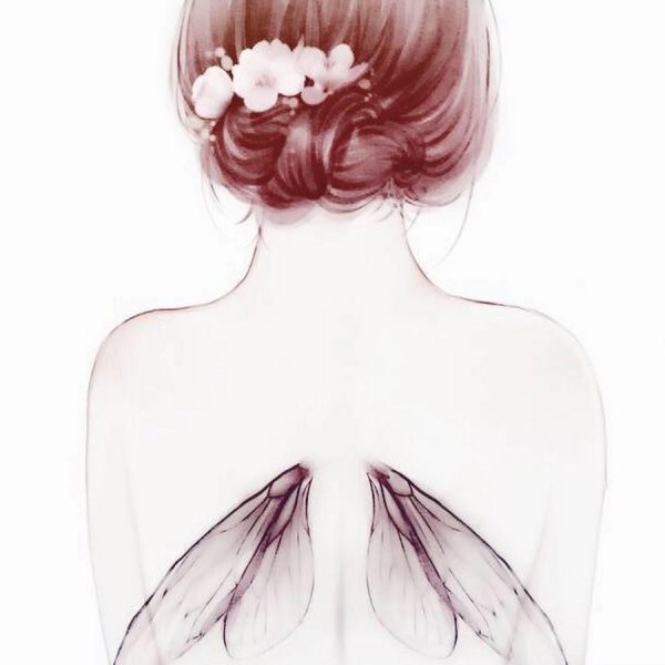 Девушек со спины нарисованные