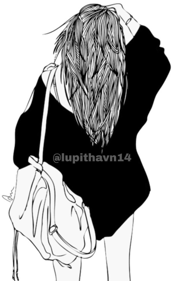 Девушек со спины нарисованные