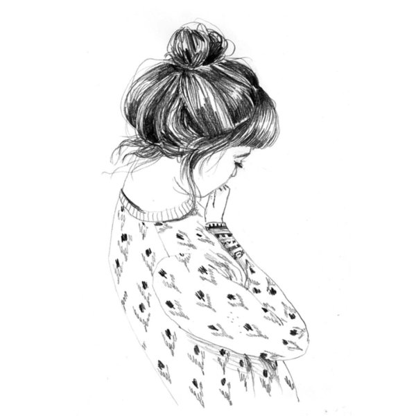 Девушек со спины нарисованные