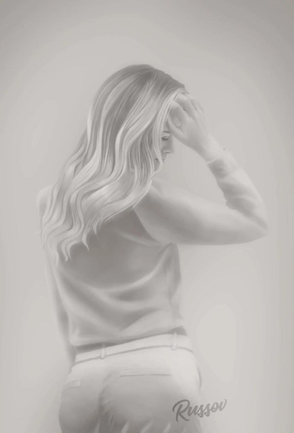 Девушек со спины нарисованные