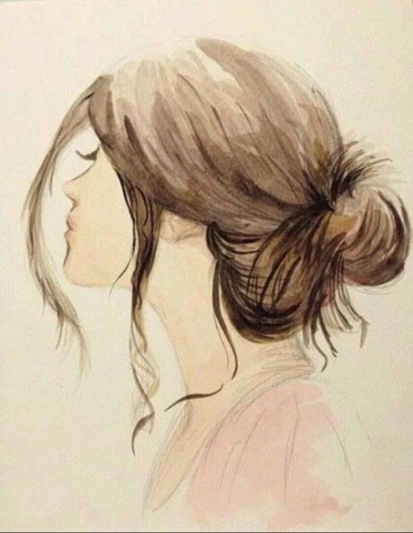 Девушек со спины нарисованные