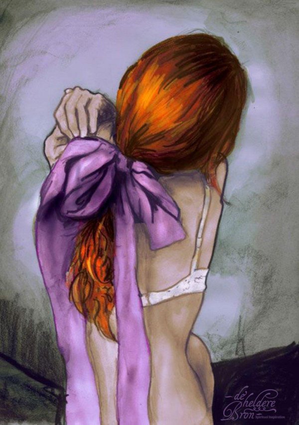 Девушек со спины нарисованные