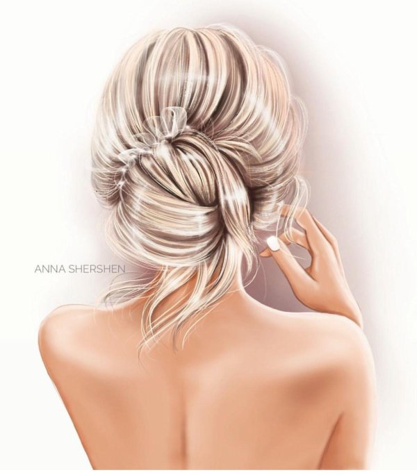 Девушек со спины нарисованные