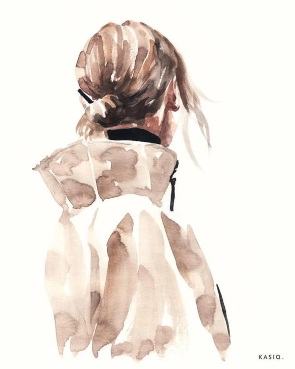 Девушек со спины нарисованные