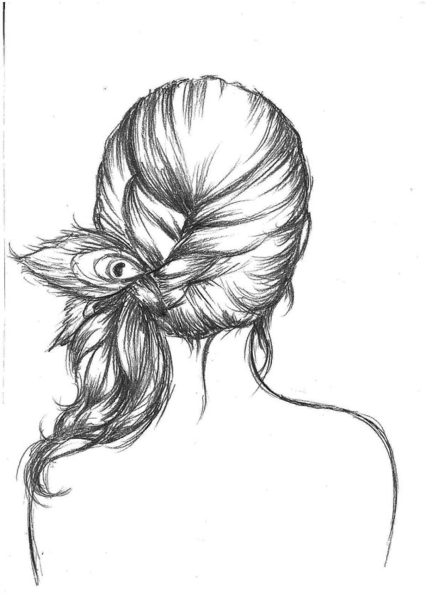 Девушек со спины нарисованные