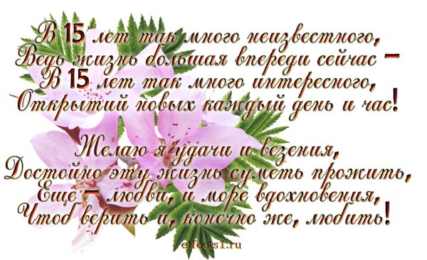 С 15 летием девочке