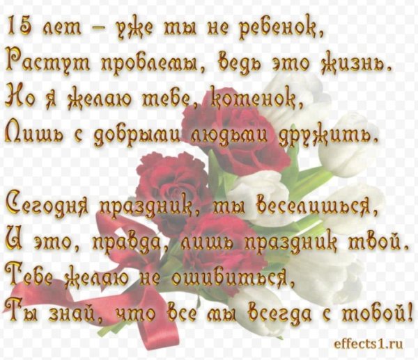 С 15 летием девочке