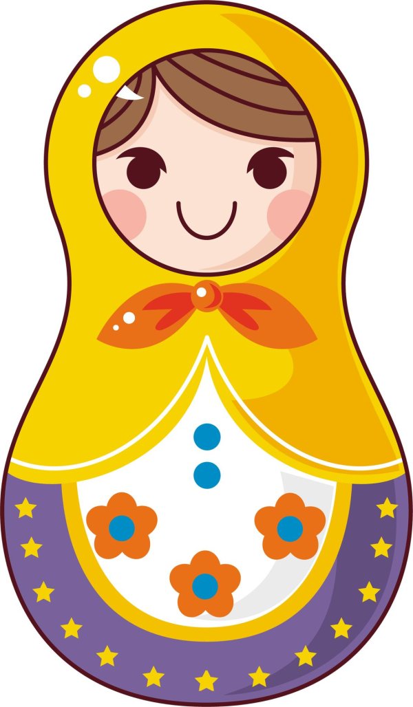 Матрешка для детей нарисованные цветные