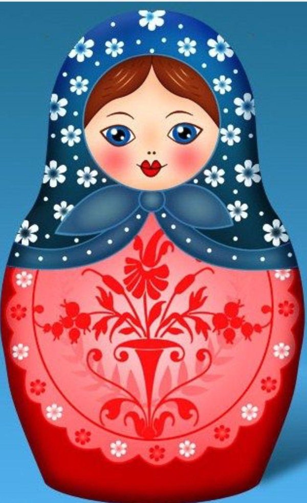 Матрешка для детей нарисованные цветные