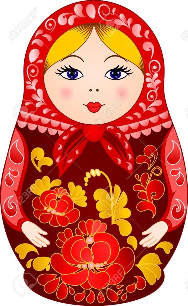 Матрешка для детей нарисованные цветные