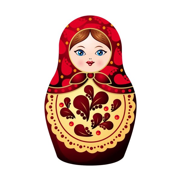Матрешка для детей нарисованные цветные