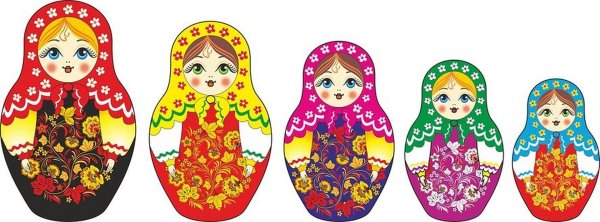 Матрешка для детей нарисованные цветные