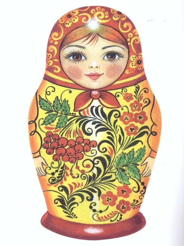 Матрешка для детей нарисованные цветные