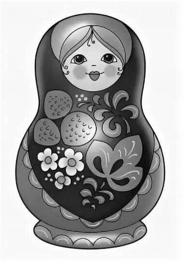 Матрешка для детей нарисованные цветные