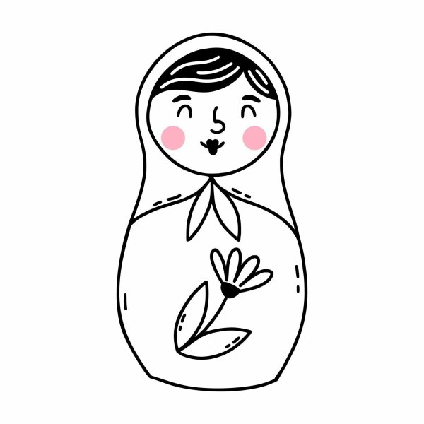 Матрешка для детей нарисованные цветные