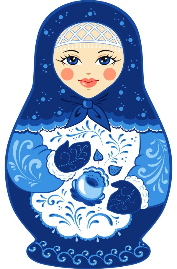 Матрешка для детей нарисованные цветные