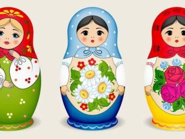 Матрешка для детей нарисованные цветные