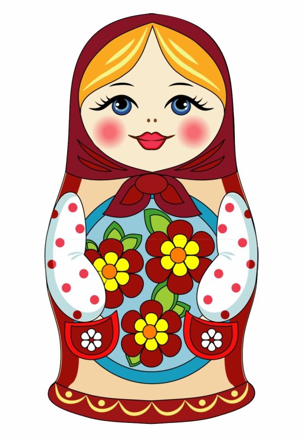 Матрешка для детей нарисованные цветные