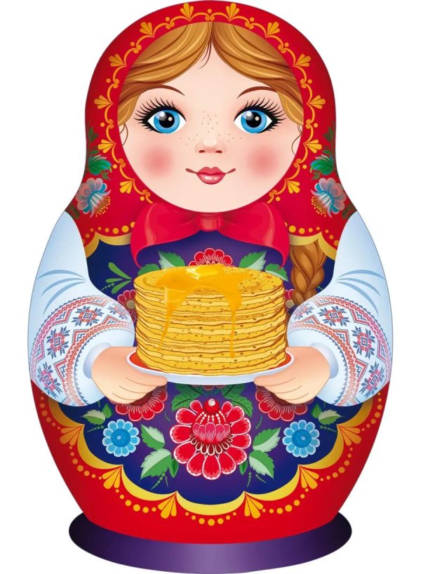 Матрешка для детей нарисованные цветные