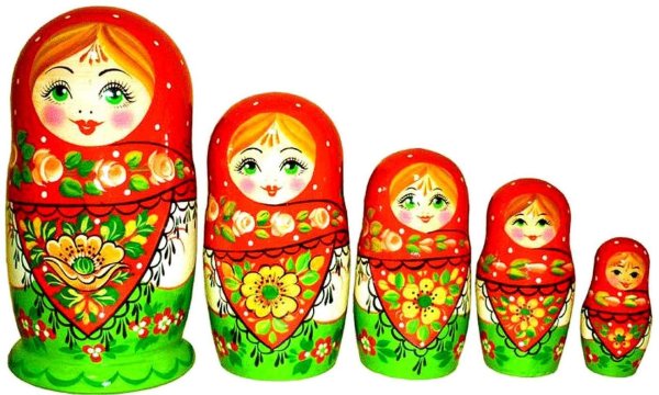 Матрешка для детей нарисованные цветные