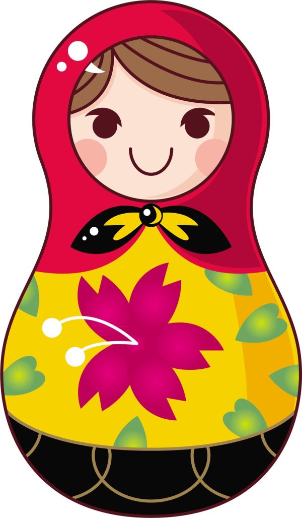 Матрешка для детей нарисованные цветные