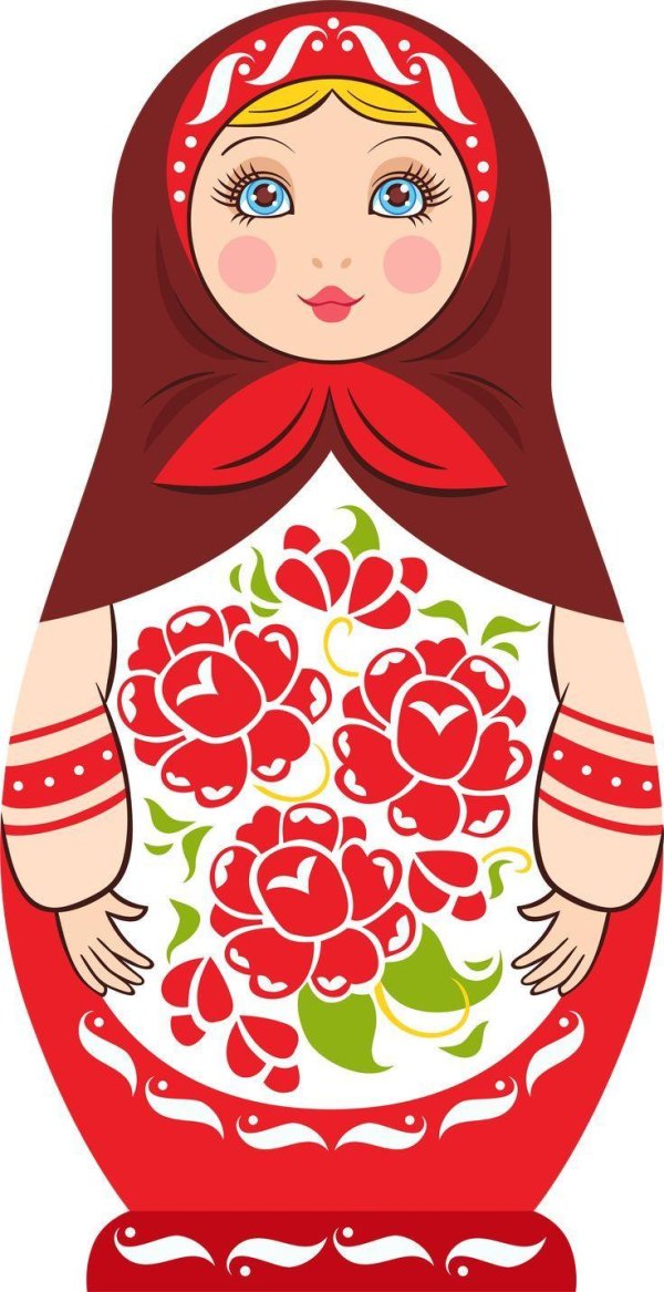 Матрешка для детей нарисованные цветные