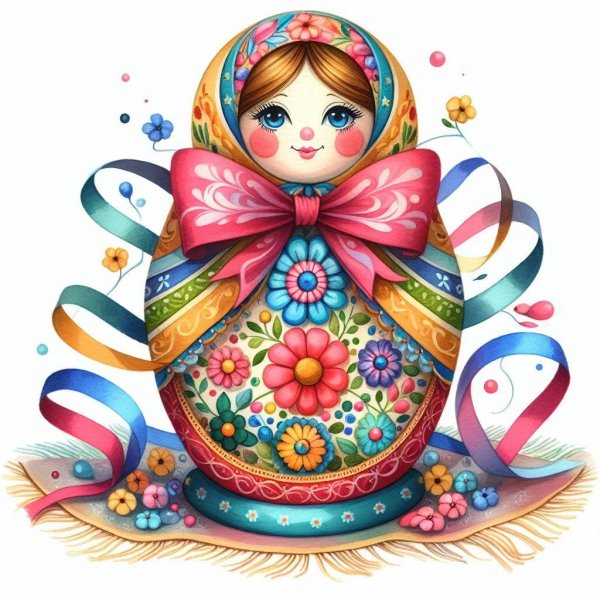 Матрешка для детей нарисованные цветные