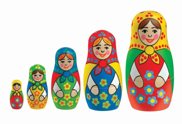 Матрешка для детей нарисованные цветные
