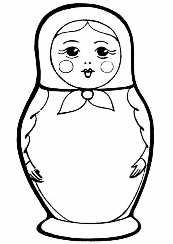 Матрешка для детей нарисованные цветные