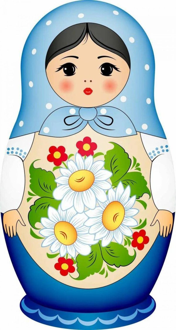 Матрешка для детей нарисованные цветные