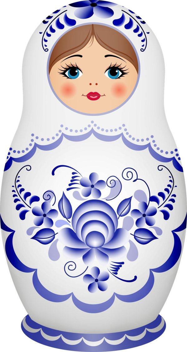 Матрешка для детей нарисованные цветные