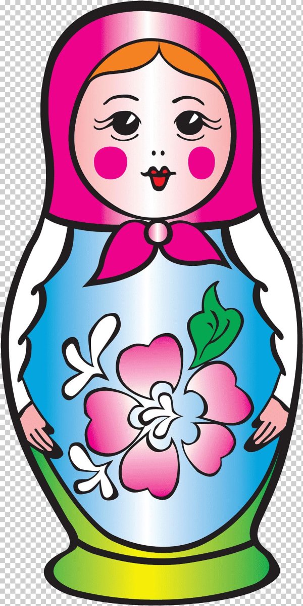 Матрешка для детей нарисованные цветные
