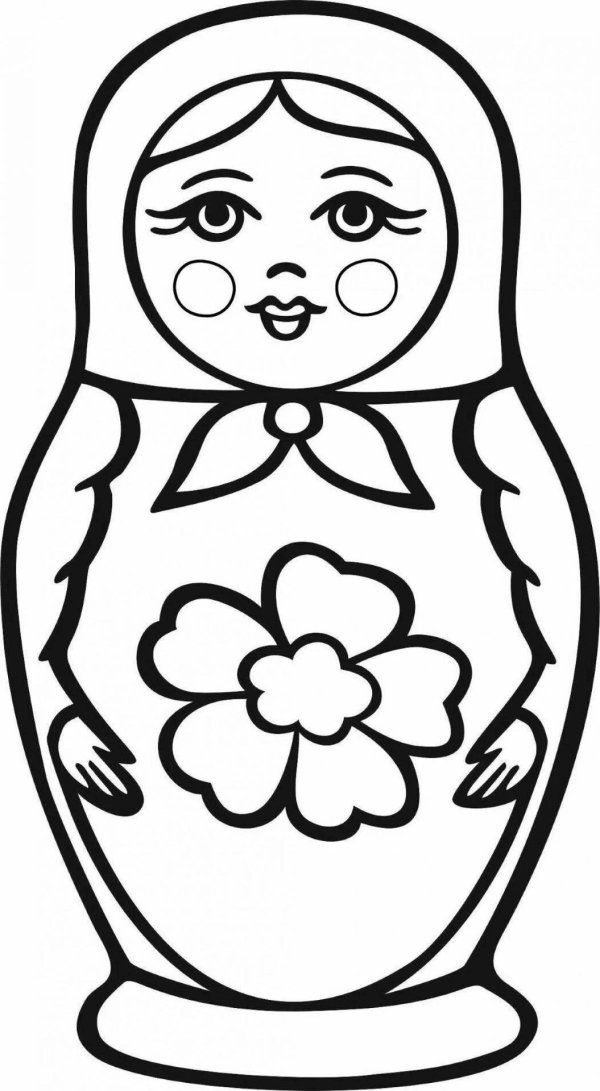Матрешка для детей нарисованные цветные