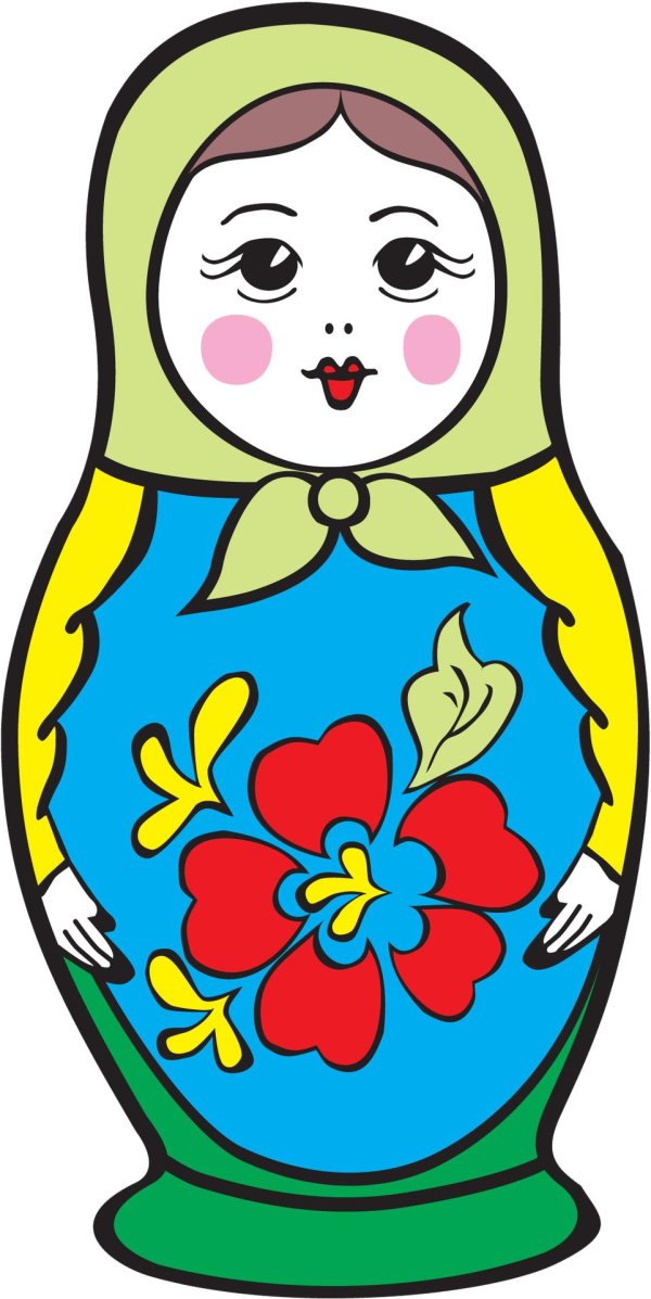 Матрешка для детей нарисованные цветные