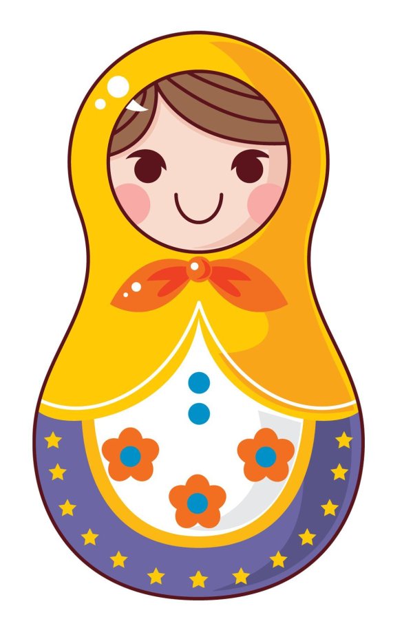 Матрешка для детей нарисованные цветные