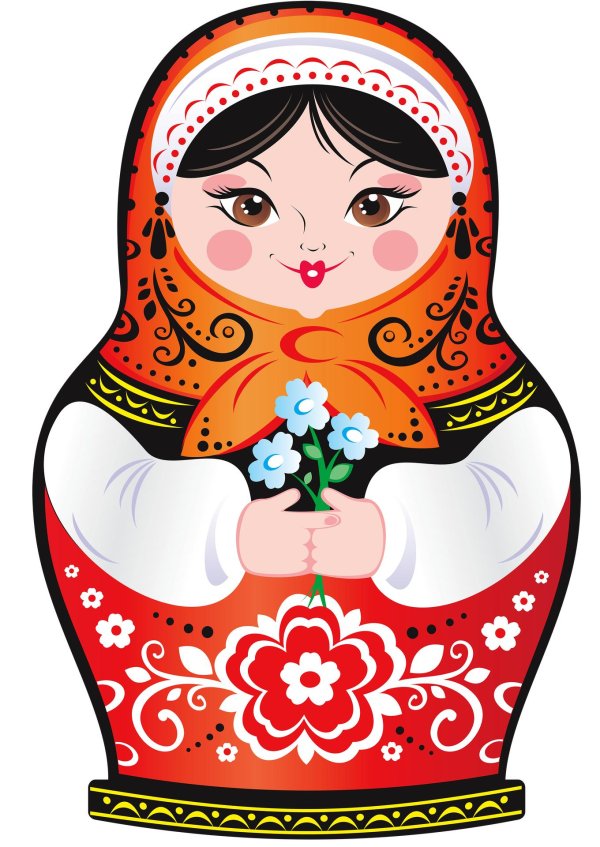 Матрешка для детей нарисованные цветные