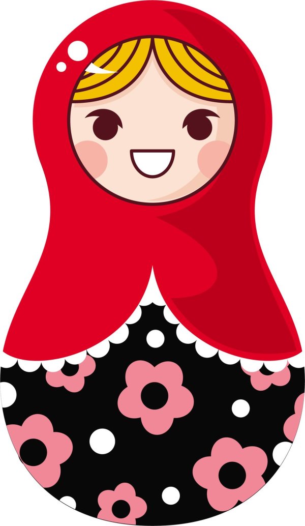 Матрешка для детей нарисованные цветные