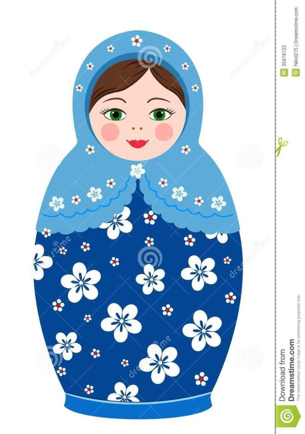 Матрешка для детей нарисованные цветные