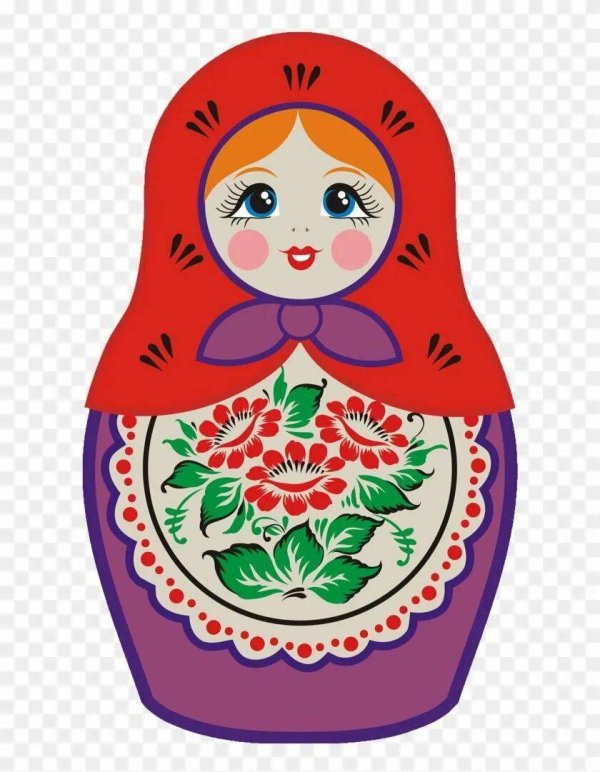 Матрешка для детей нарисованные цветные