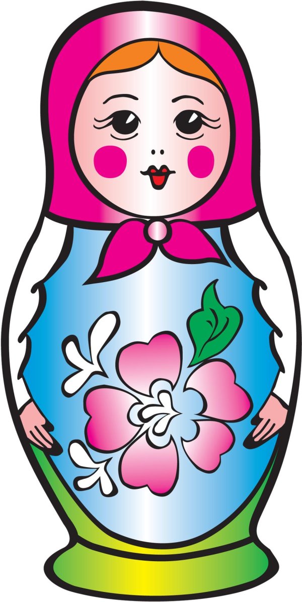 Матрешка для детей нарисованные цветные