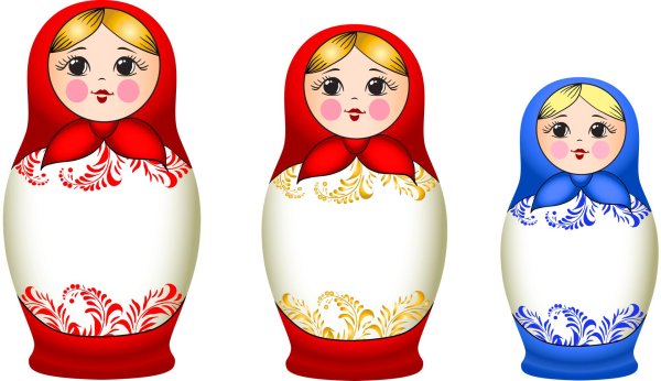 Матрешка для детей нарисованные цветные