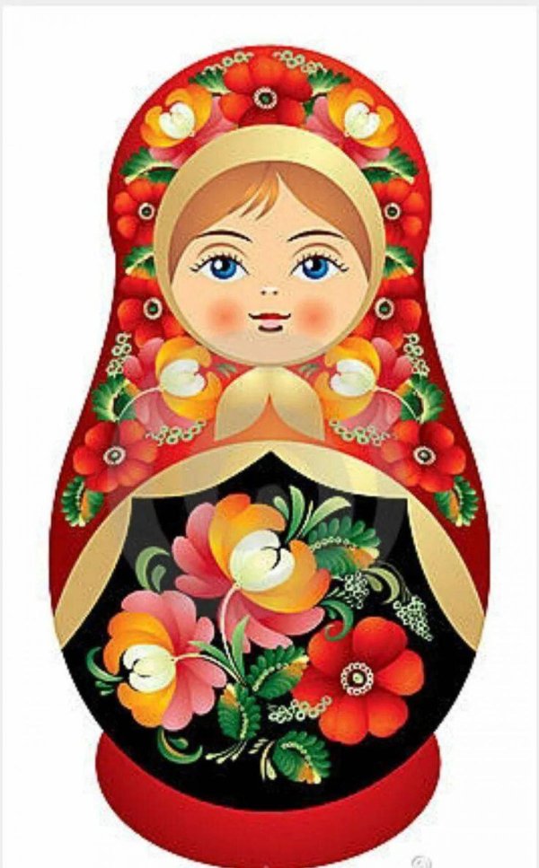 Матрешка для детей нарисованные цветные