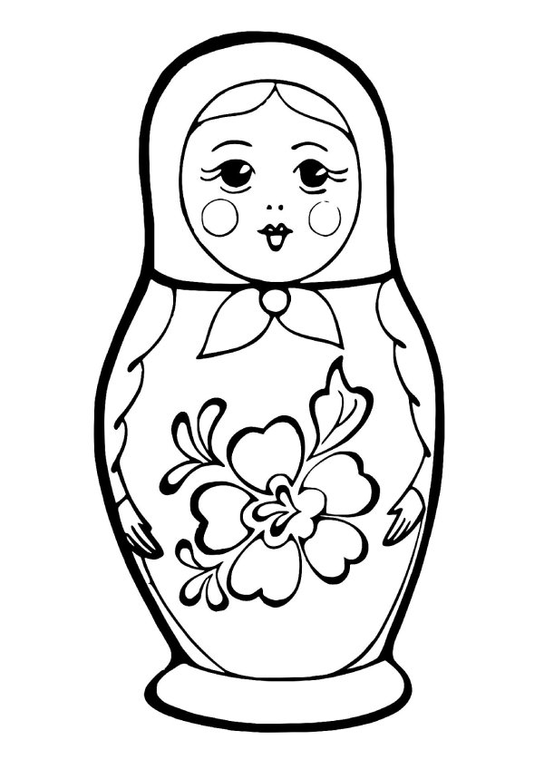 Матрешка для детей нарисованные цветные